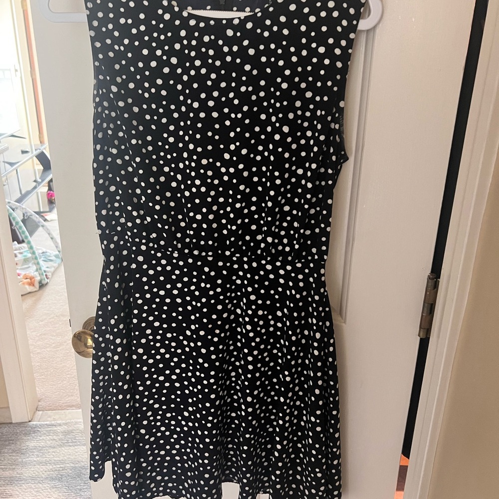 Forever 21 Black and White Polka Dot Sleeveless Dress
